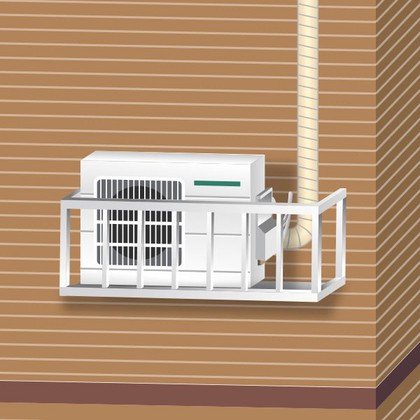 室外機専用バルコニーへ設置する場合
