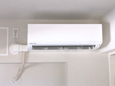 新品エアコン取付化粧カバーありの工事実績-東京都品川区-三菱電機 