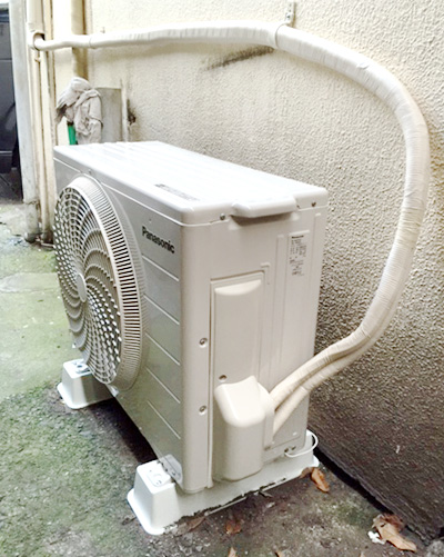 室外機　大地置き　室外化粧カバーを再利用：パナソニック CS-284CGX