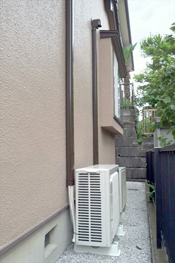 室外機　大地置き　室外化粧カバー：三菱電機　霧ヶ峰 MSZ-ZW405S-W