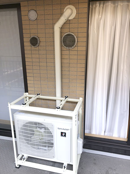 室外機　二段置き　室外化粧カバーあり：シャープ　AC-36JFT