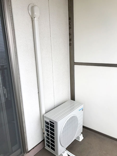 室外機　ベランダ置き　室外化粧カバーあり：ダイキン　S22WTCXS