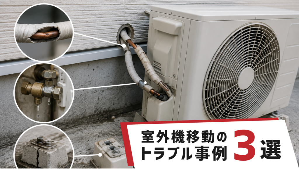 室外機移動のトラブル事例のイメージ画像