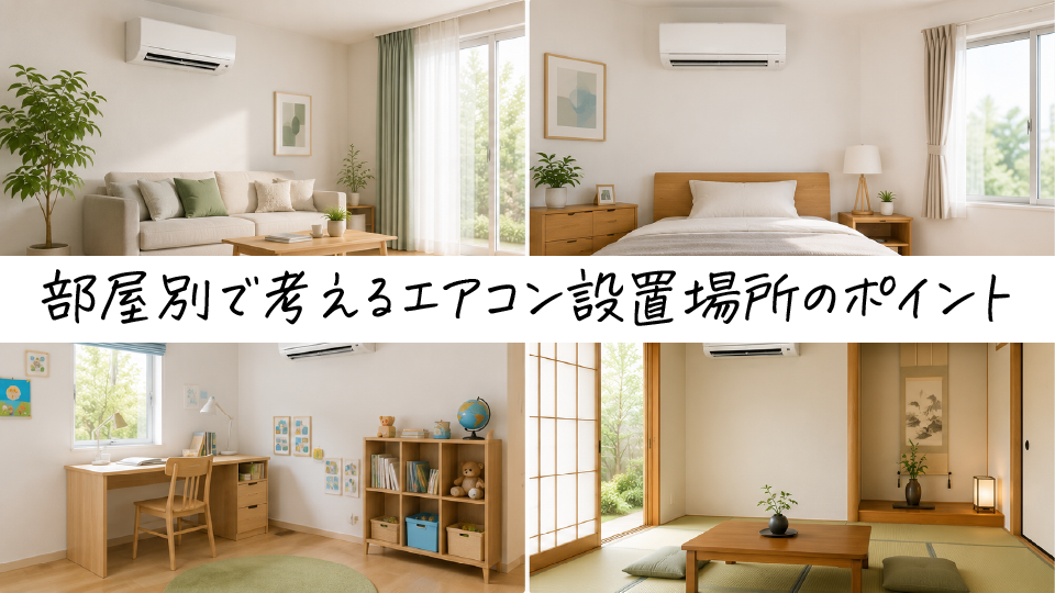部屋別で考えるエアコン設置場所のポイントのイメージ画像
