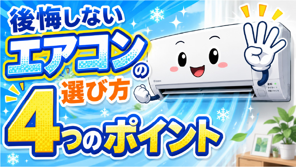 後悔しないエアコンの選び方4つのポイント、のイメージ画像