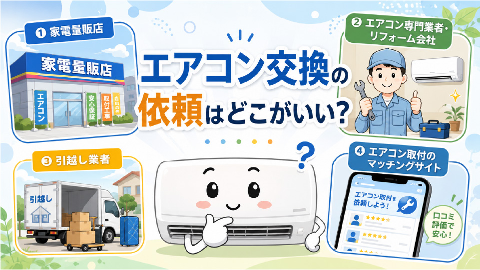 エアコン交換の依頼はどこがいい?費用相場と信頼できる業者の選び方を解説!のイメージ画像