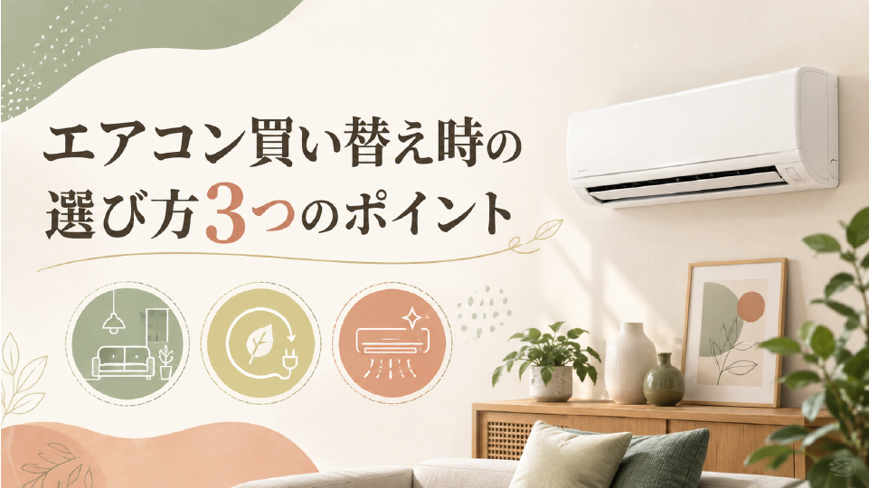 エアコン買い替え時の選び方3つのポイント、のイメージ画像