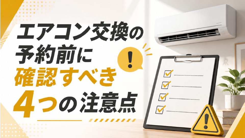 エアコン交換の予約前に確認すべき4つの注意点、のイメージ画像