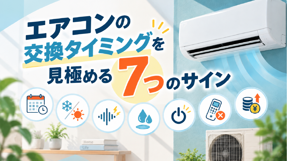 エアコンの交換タイミングを見極める7つのサイン、のイメージ画像