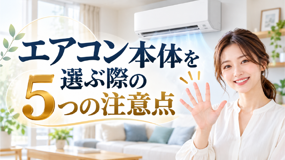エアコン本体を選ぶ際の5つの注意点、のイメージ画像
