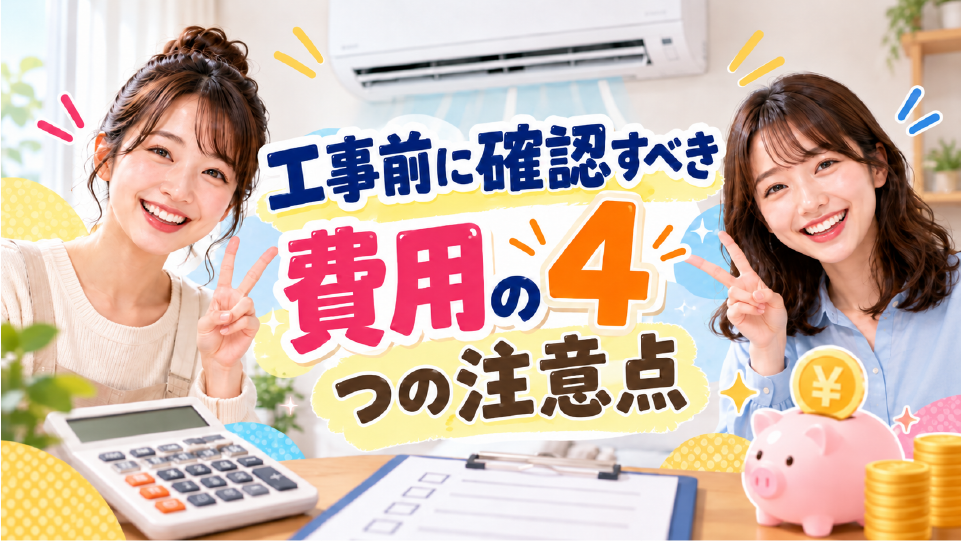 工事前に確認すべき費用の4つの注意点、のイメージ画像