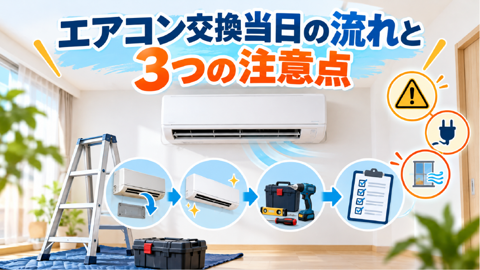 エアコン交換当日の流れと3つの注意点、イメージ画像