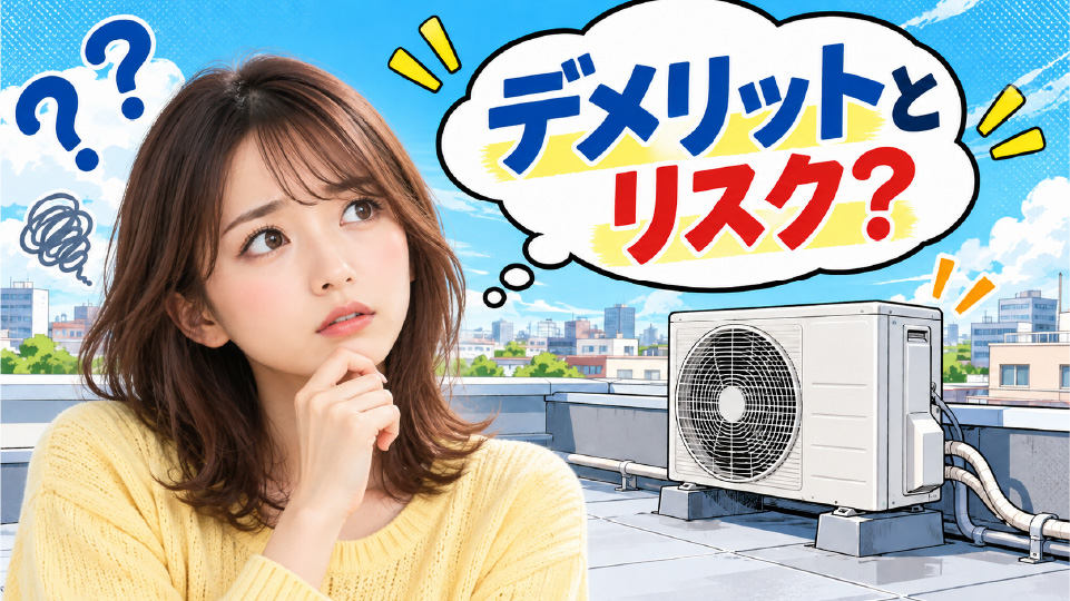 室外機を屋根に設置する5つのデメリットとリスク、のイメージ画像