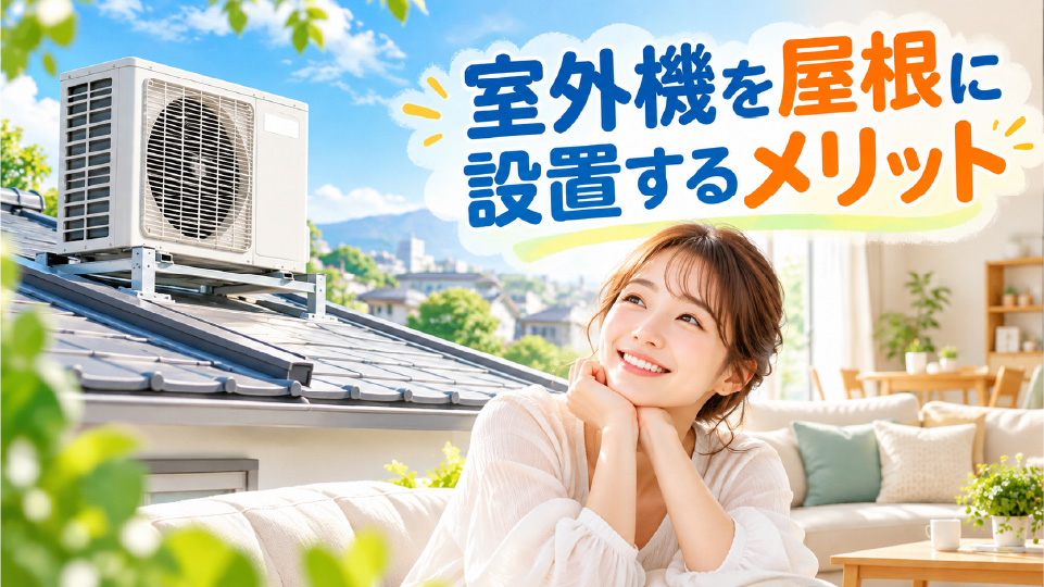 室外機を屋根に設置するメリット、のイメージ画像
